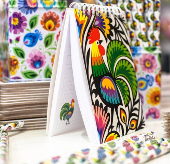 Špirálový zápisník s ľudovým motívom A5 - 13983 kohúty