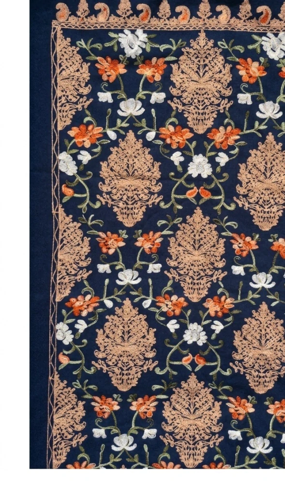 Dlhý hrubý teplý šál s ľudovou výšivkou - 70cm x 200cm (4 farby)