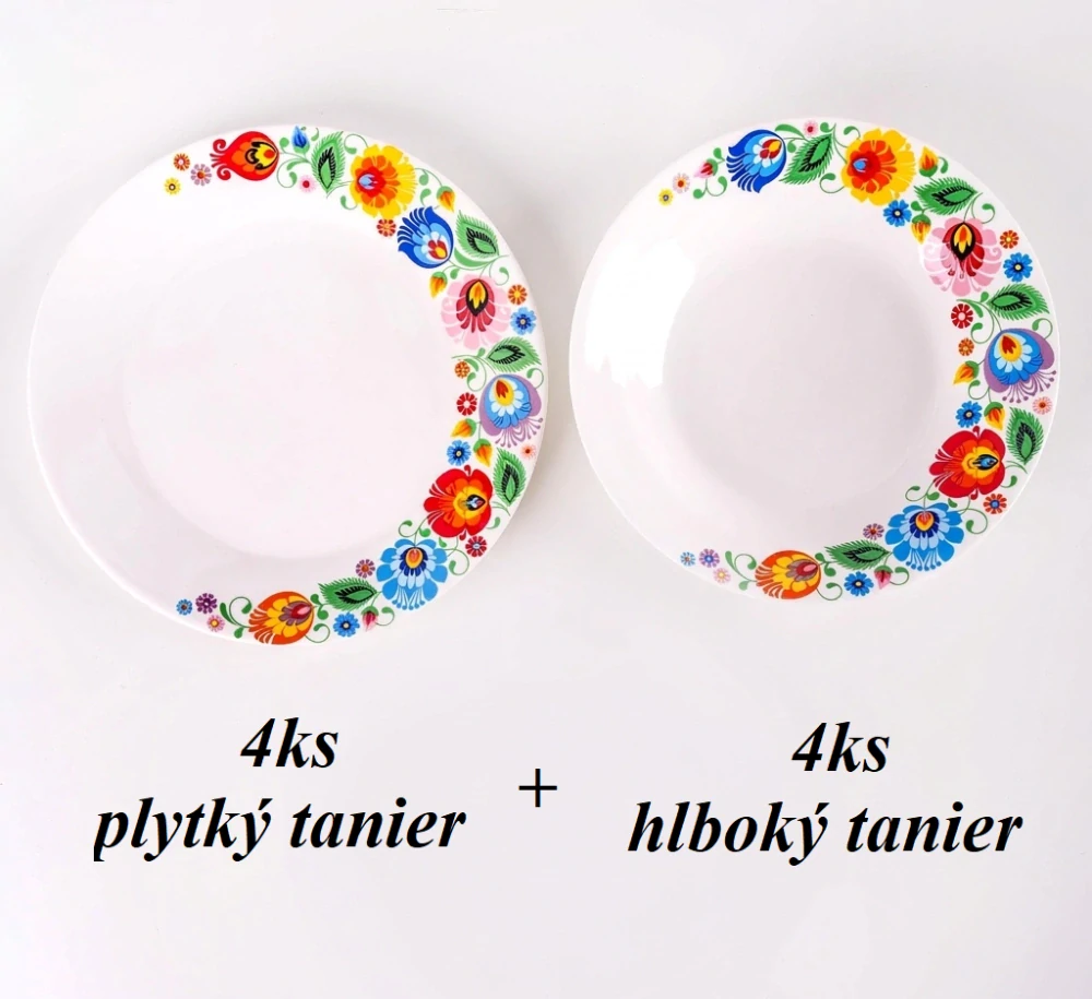 Tanierová mini sada - 4 plytké + 4 hlboké taniere