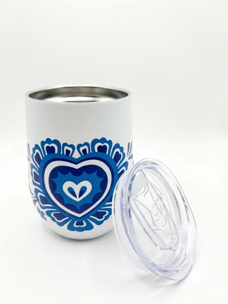 Nerezový termohrnček uzatvárateľný vrchnák - modrý 350ml