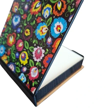 Zásobník na poznámkové lístky (160 lístkov) - kvety na čiernom pozadí