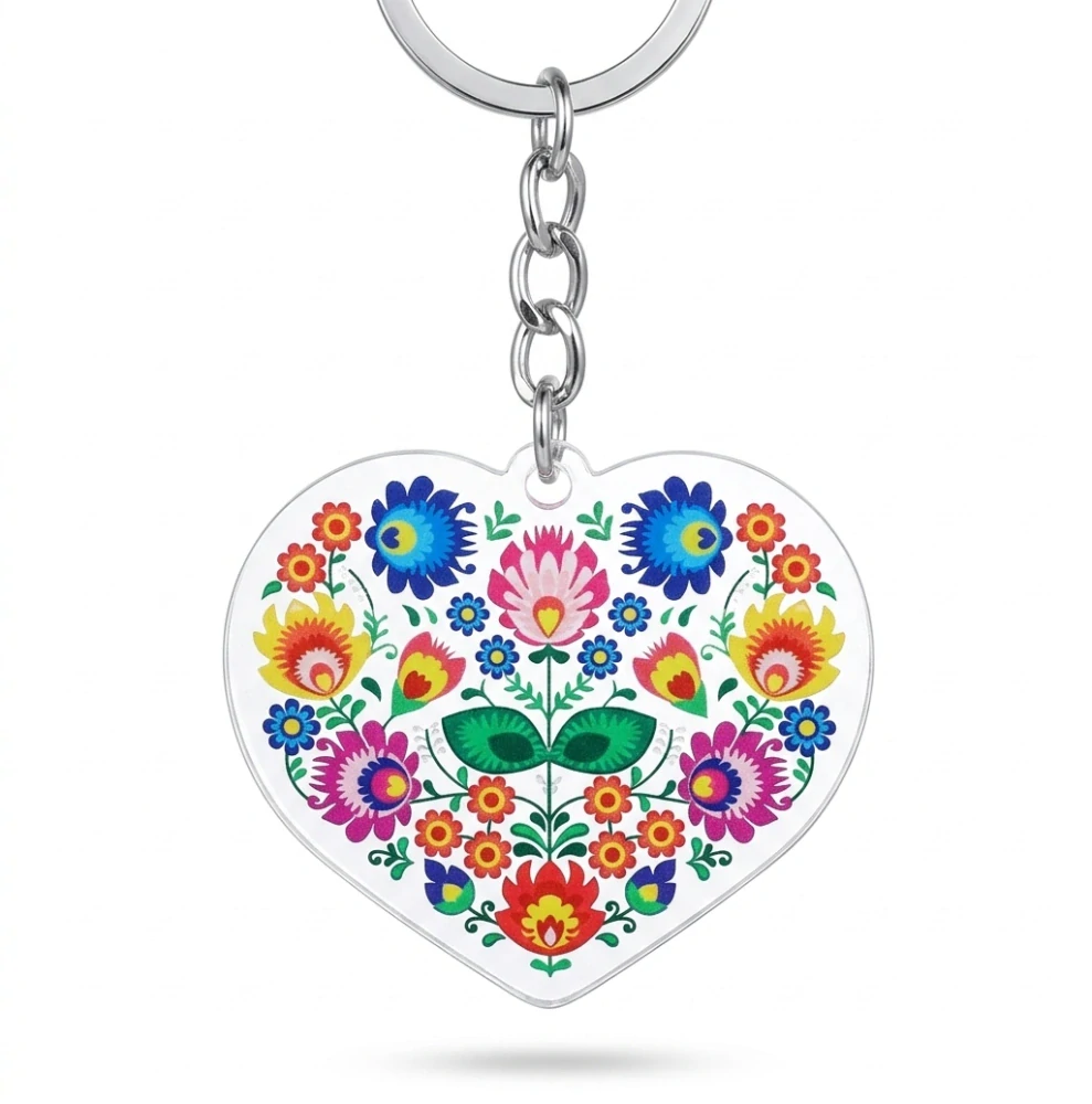 Akrylová kľúčenka - priehľadné srdce