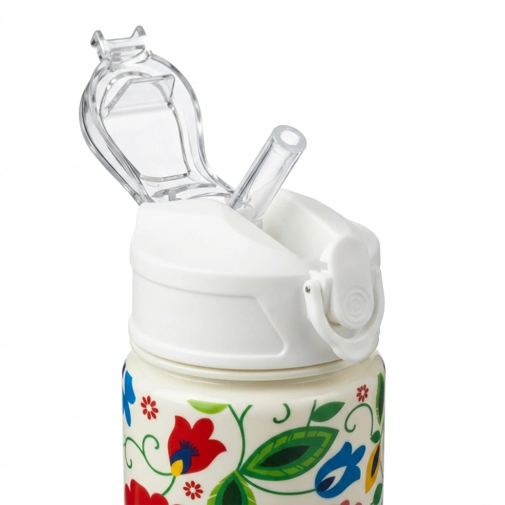 Fľaša na vodu s ľudovým motívom – 770 ml biela (bez uška)