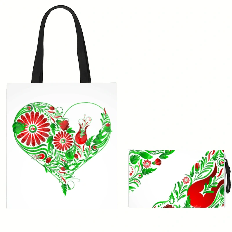 Nákupná taška + kozmetická taštička - srdce