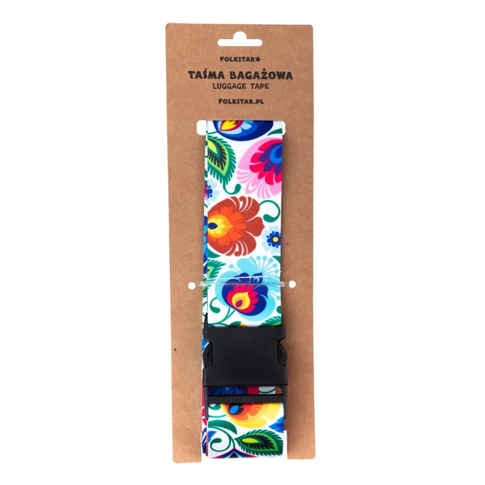 Popruh na batožinu – biely