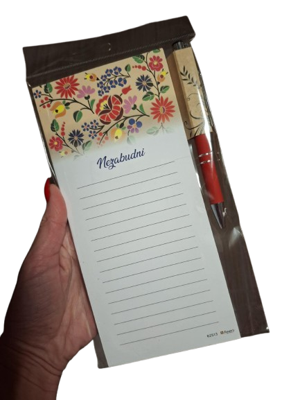 Magnetický poznámkový blok NEZABUDNI s perom - lúka