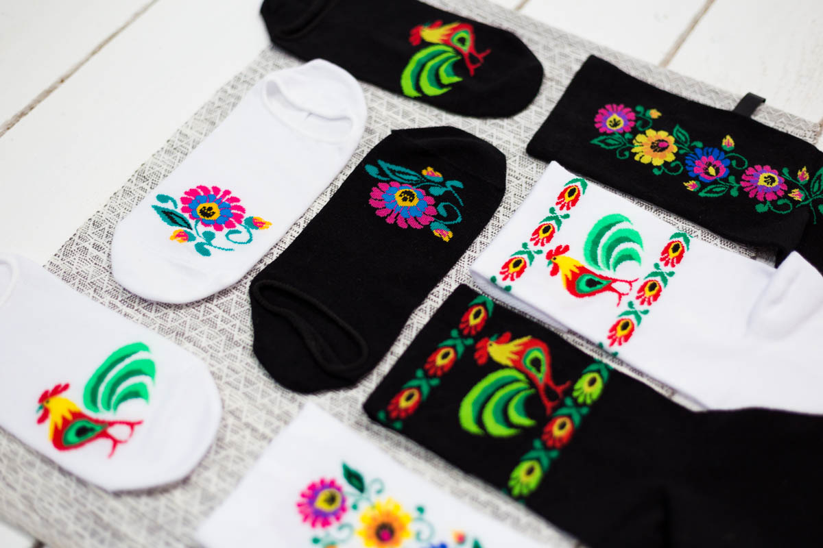 Pánske botaskové ponožky biele 44-46 - kohúty 16116