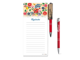 Magnetický poznámkový blok NEZABUDNI s perom - lúka