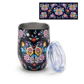 Nerezový termohrnček uzatvárateľný vrchnák - kvety Telgárt 350ml