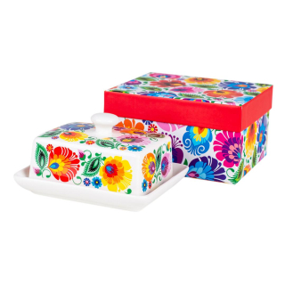 Maselnička s ľudovým motívom - biela