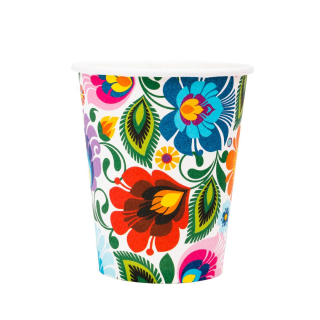 Papierové poháre 250ml, sada 6ks - biele