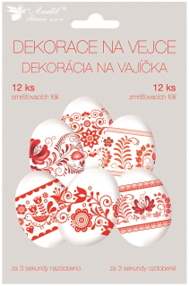 Zmršťovacie fólie na vajíčka - červené ornamenty