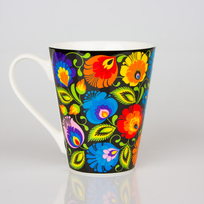 Hrnček s ľudovým motívom 270ml - čierny 14428