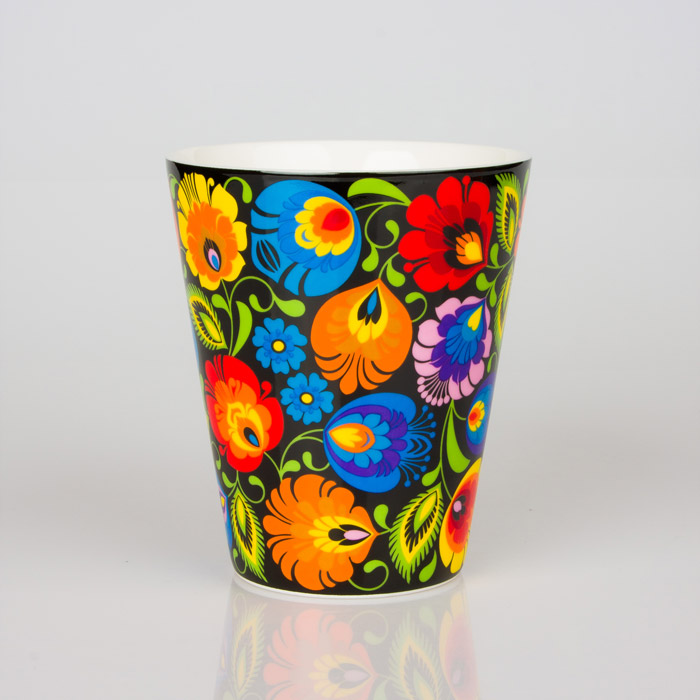 Hrnček s ľudovým motívom 270ml - čierny 14428