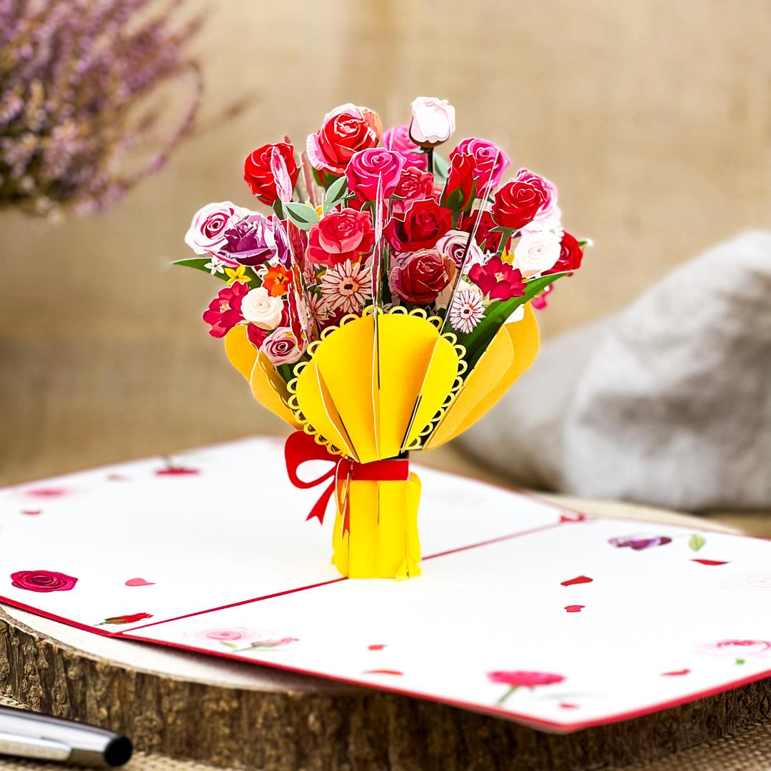 3D blahoželanie - kytica ruží