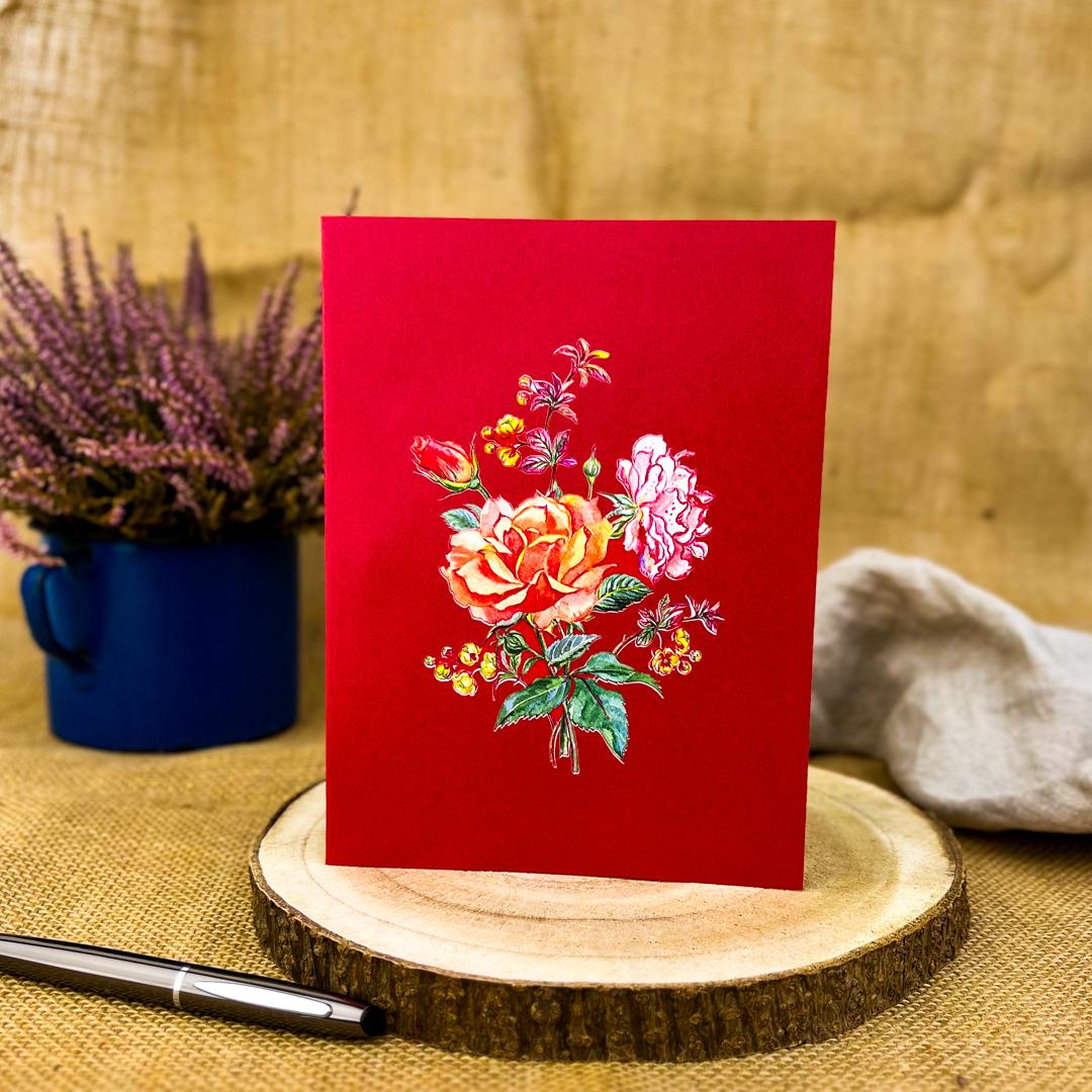 3D blahoželanie - kytica ruží