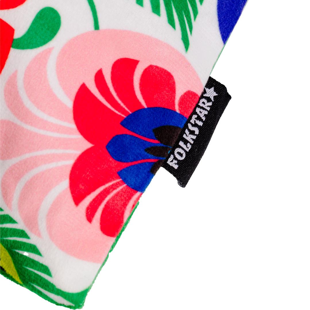 Zamatový vankúš s ľudovým motívom - biely