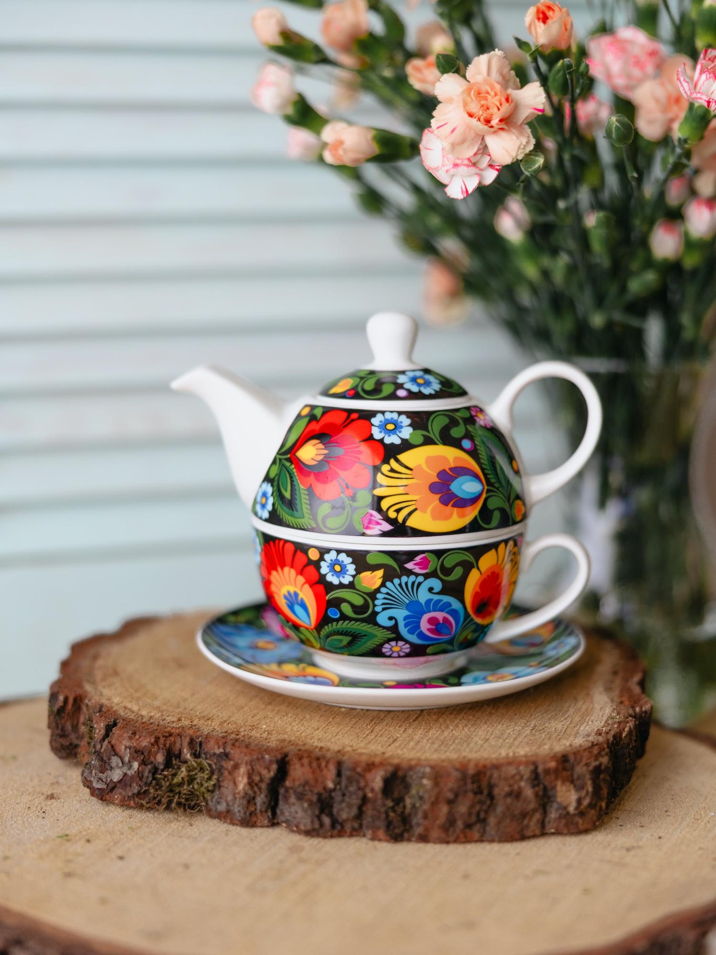 Darčeková sada šálky a čajníka - čierna