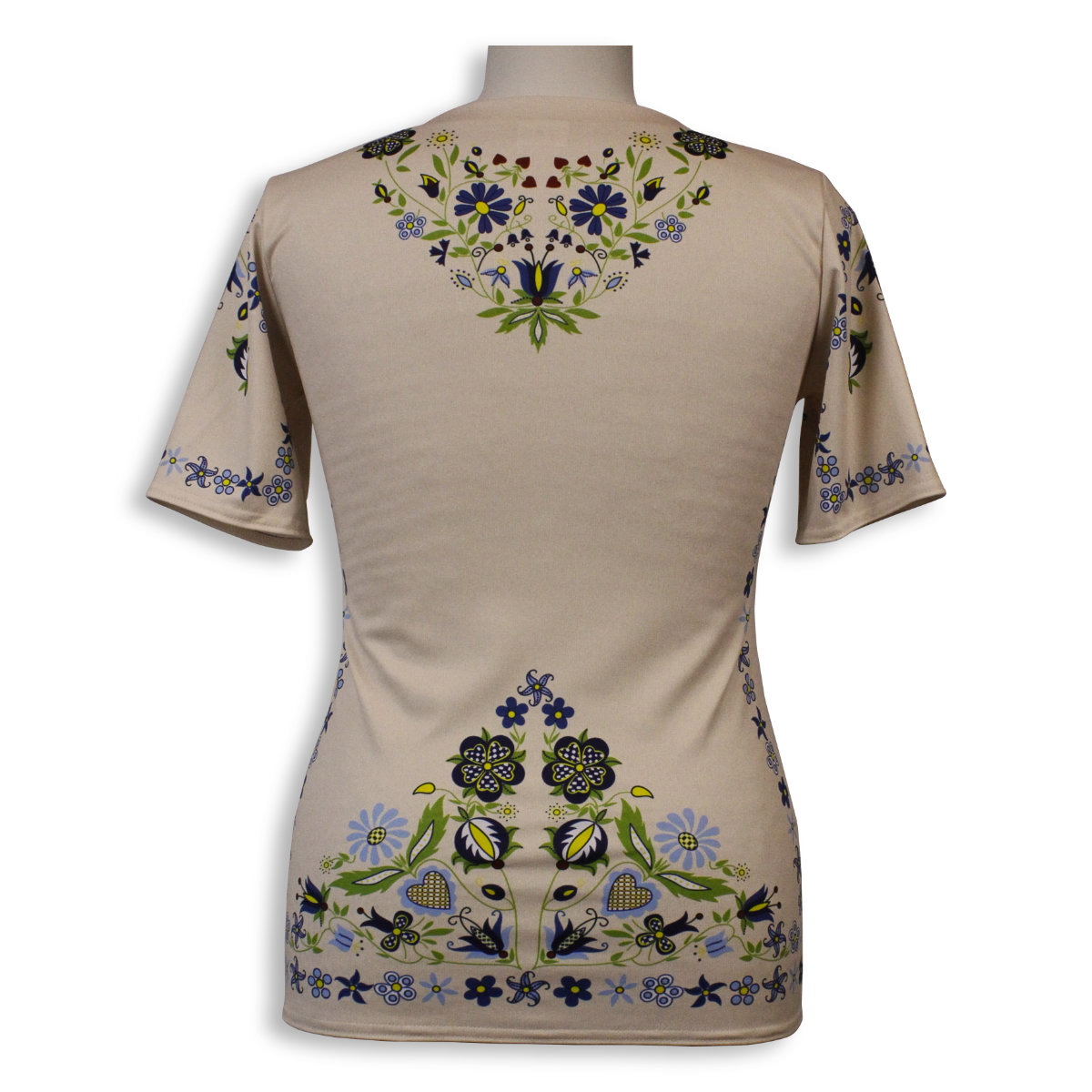 Dámske tričko s ľudovým motívom - béžové