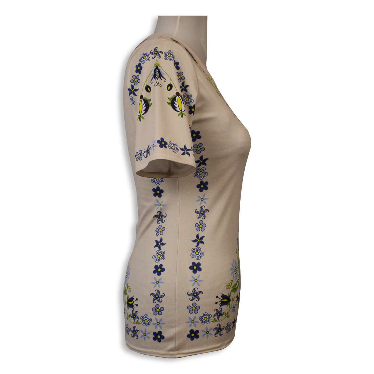 Dámske tričko s ľudovým motívom - béžové