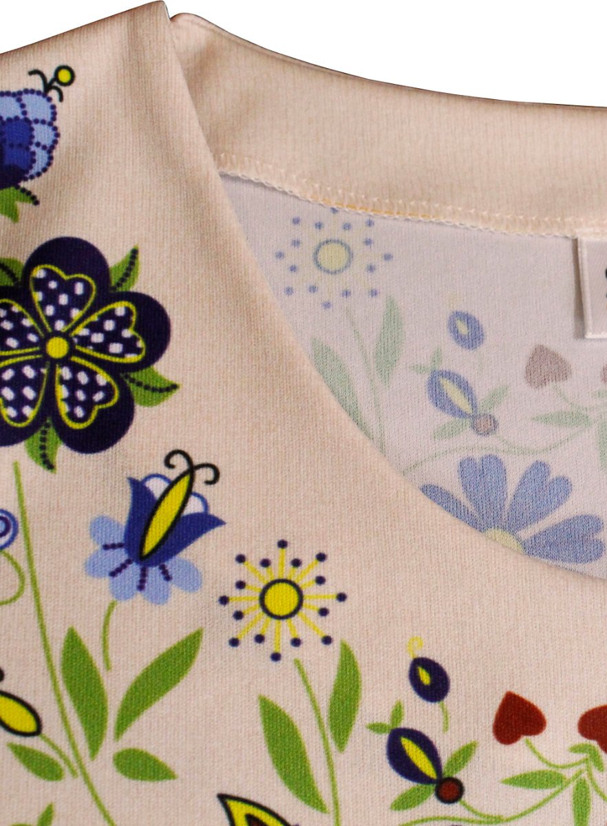 Dámske tričko s ľudovým motívom - béžové