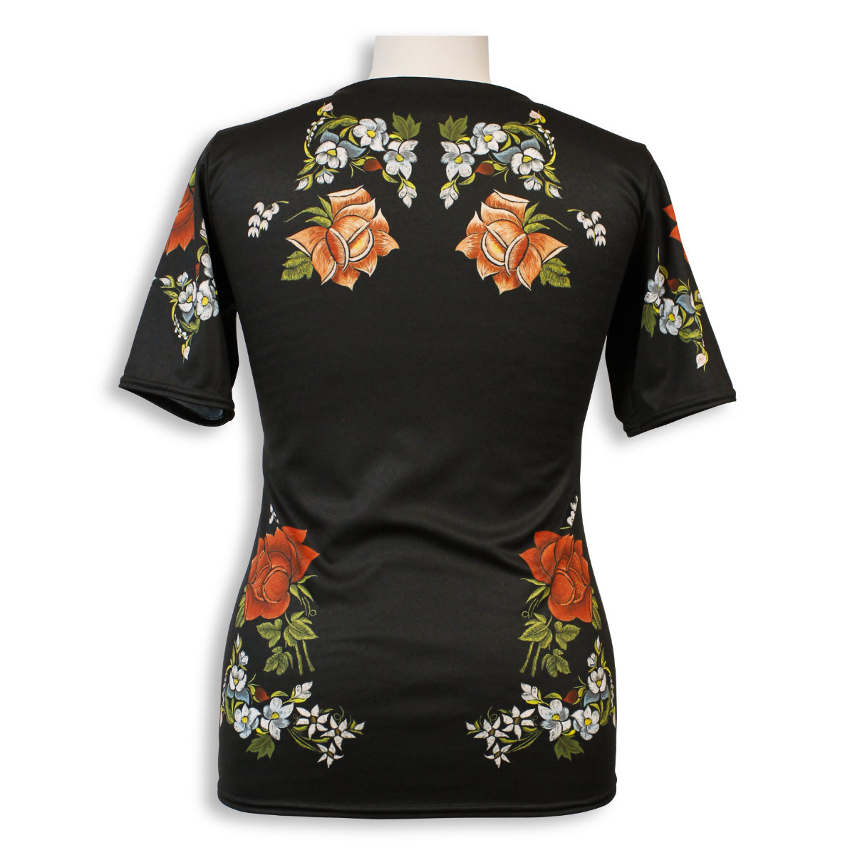 Dámske tričko s ľudovým motívom - čierne