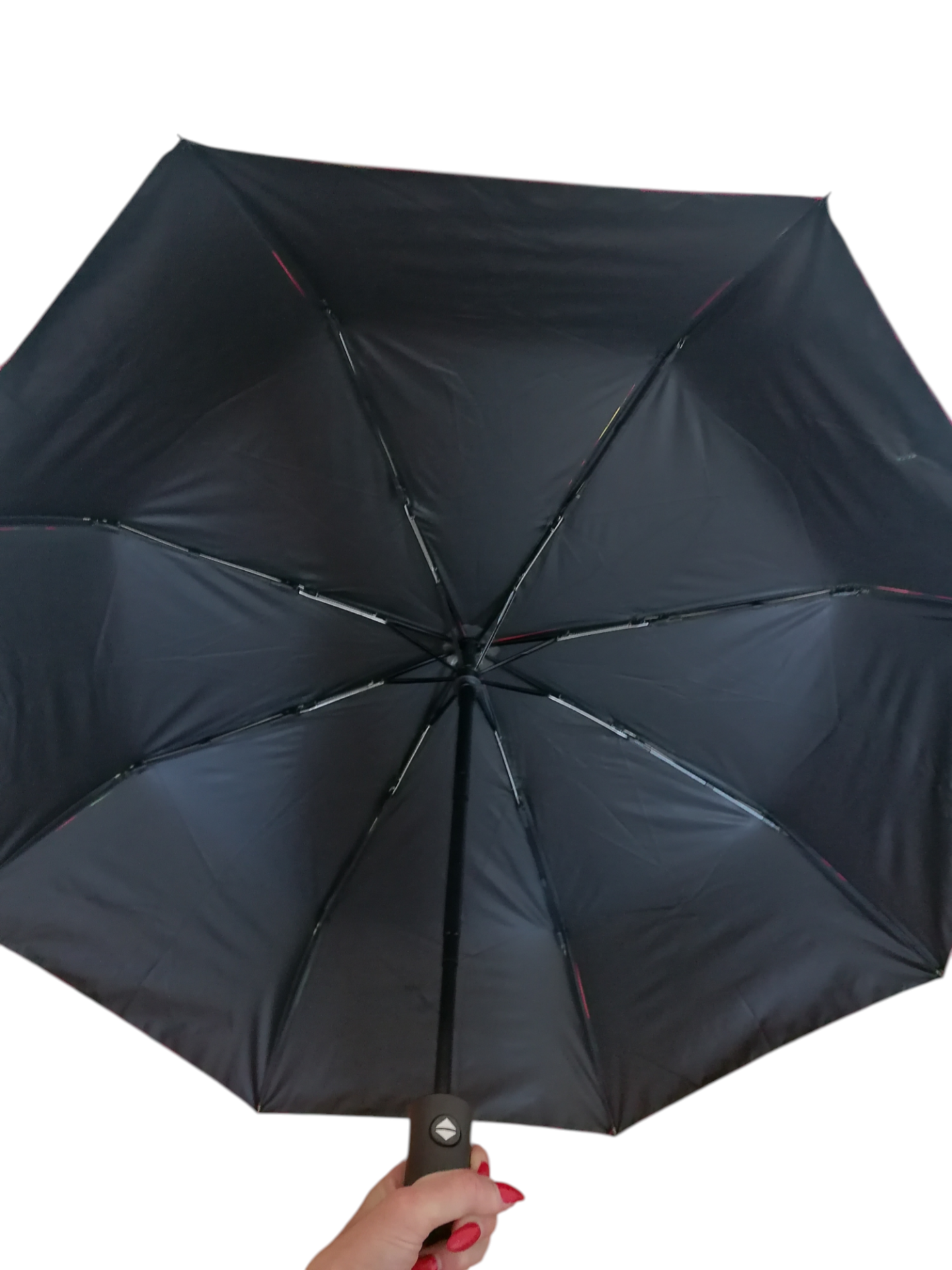 Automatický skladací dáždnik - veľké červené kvety