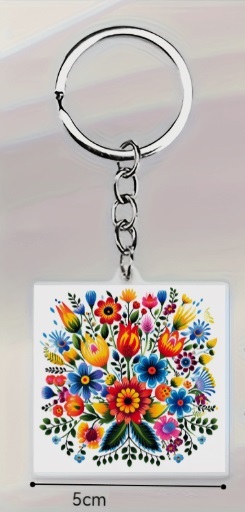 Akrylová kľúčenka - kytica