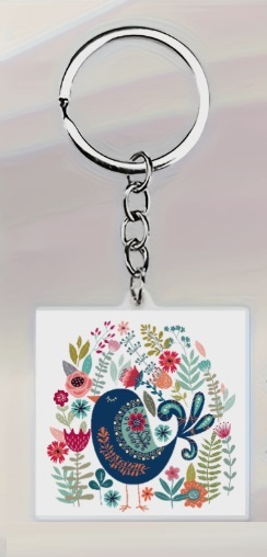 Akrylová kľúčenka - vtáčik