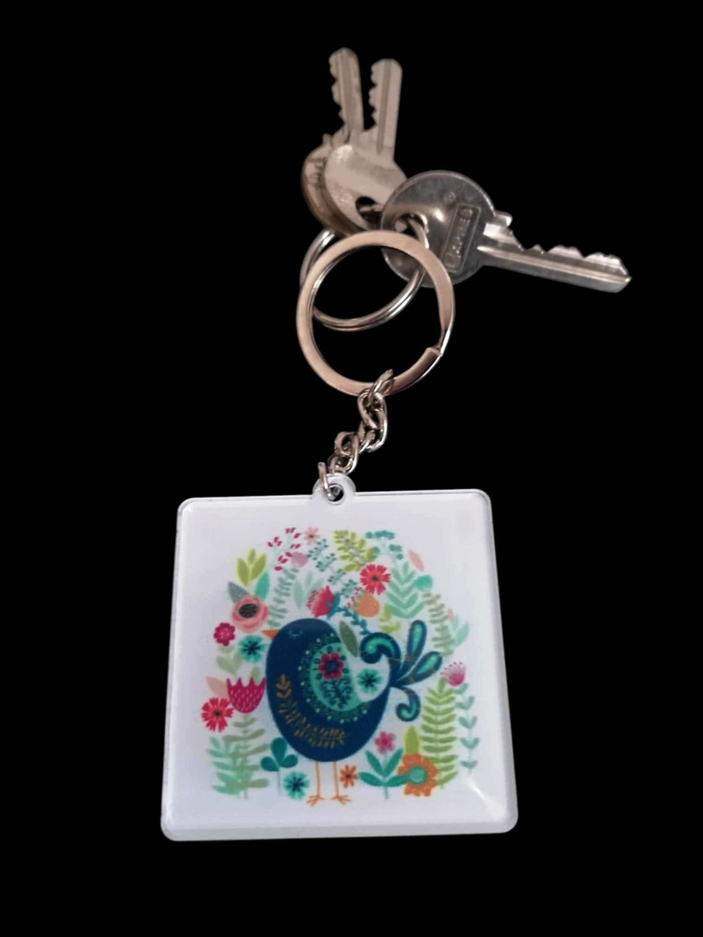 Akrylová kľúčenka - vtáčik
