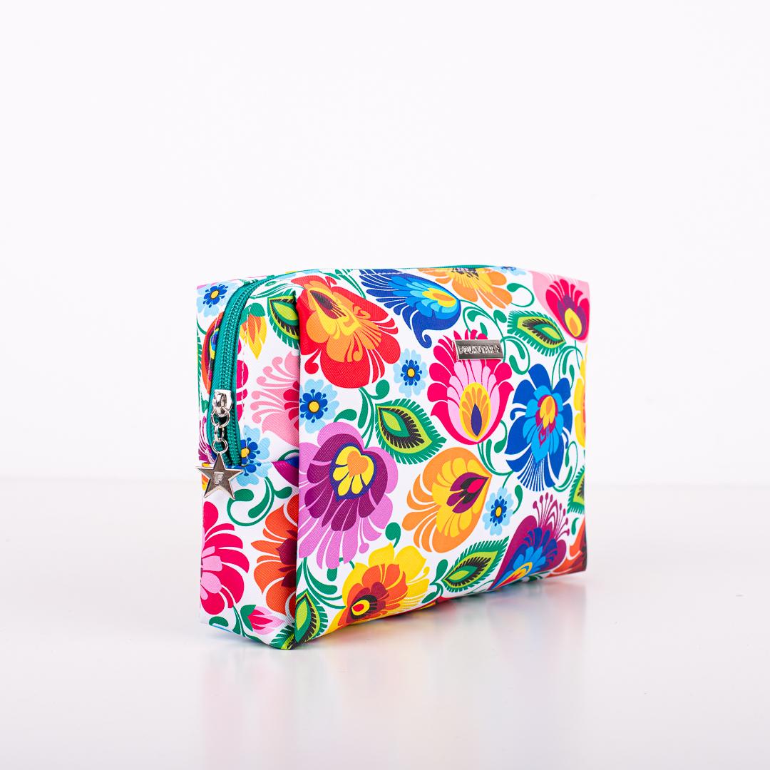 Koženková kozmetická taška- stredná 22 x 15 x 6 cm - biela