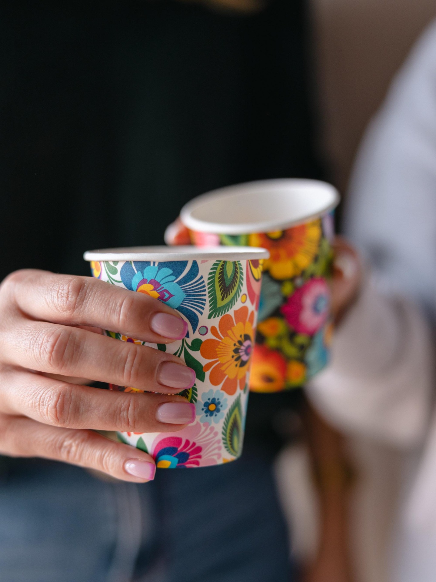 Papierové poháre 250ml, sada 6ks - čierne