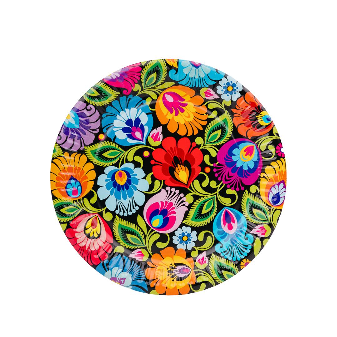 Papierové taniere malé 18 cm, sada 6ks - čierne
