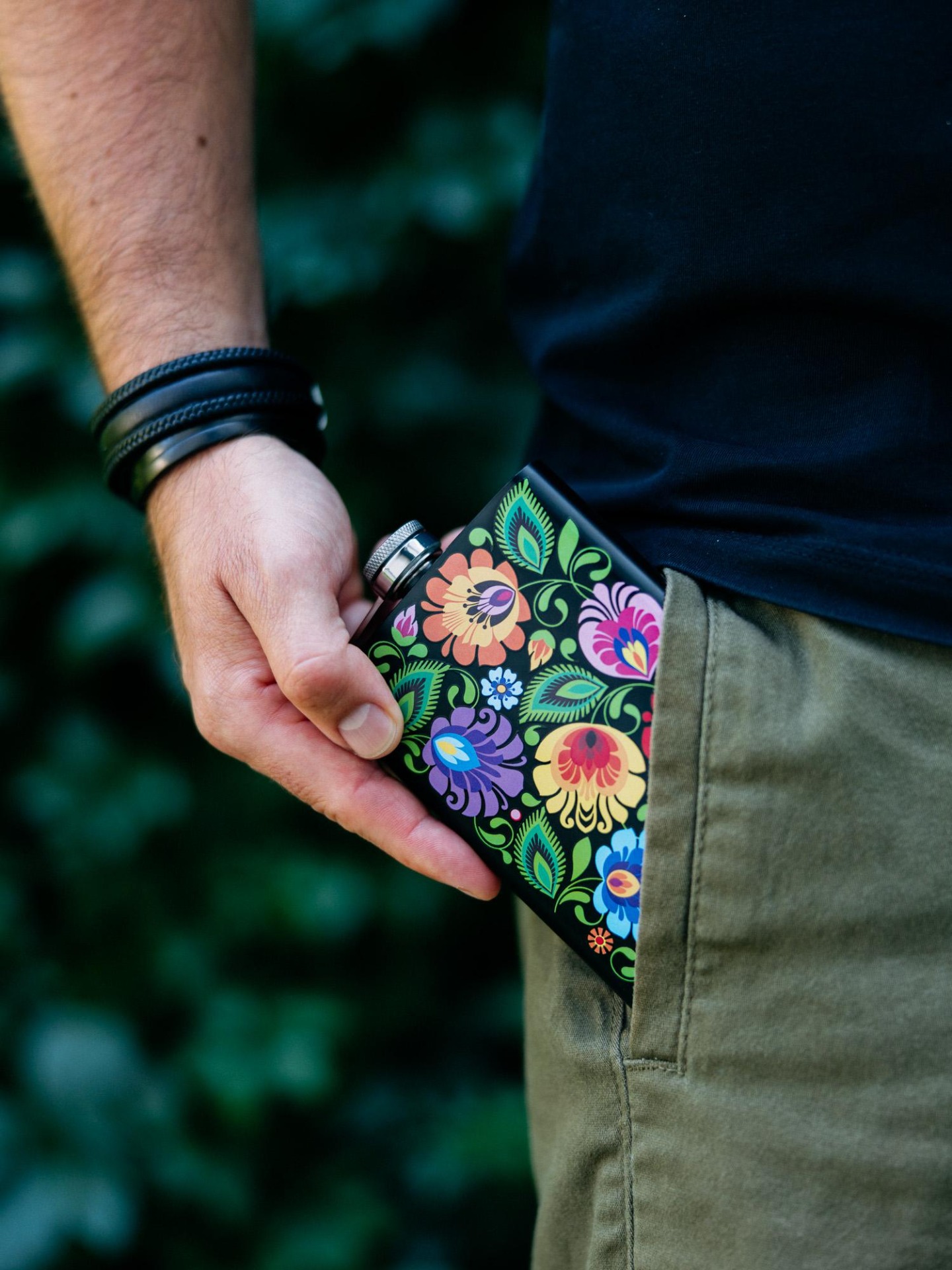 Ploskačka nerezová 220ml - kvety