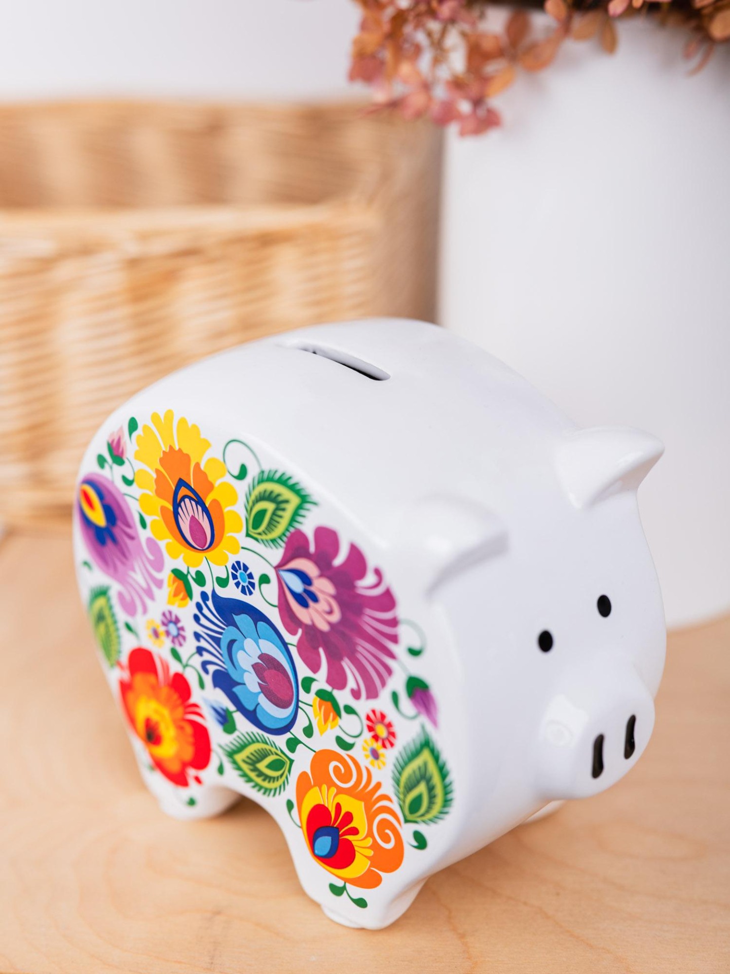 Pokladnička s ľudovým motívom - prasiatko