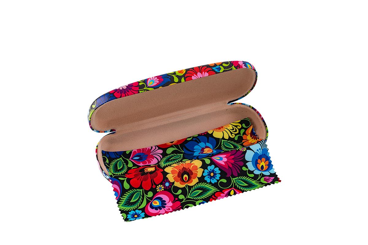 Puzdro na dioptrické okuliare s ľudovým motívom 15324 čierne