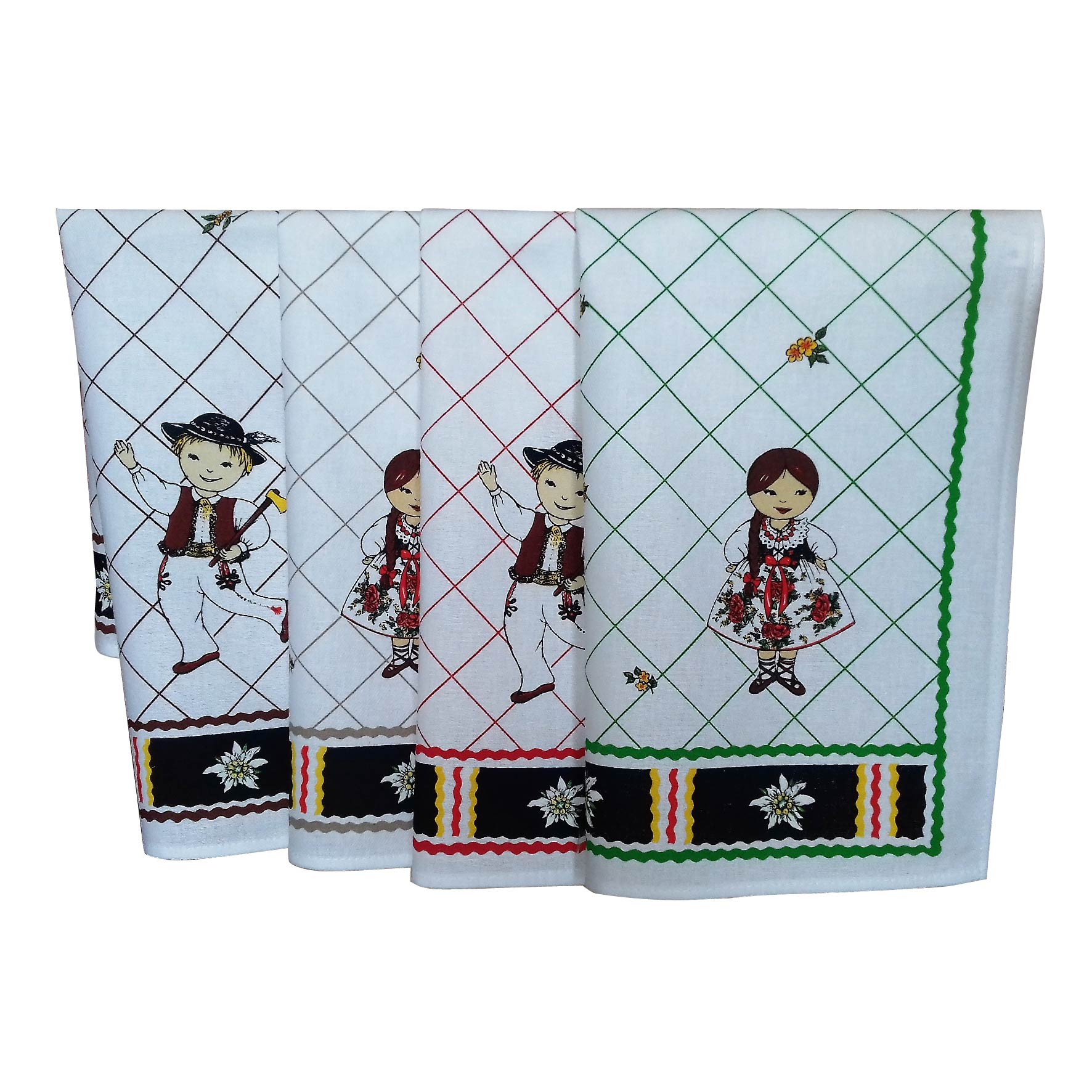 Kuchynská sada goralskí tanečníci- chňapka a 2 utierky 