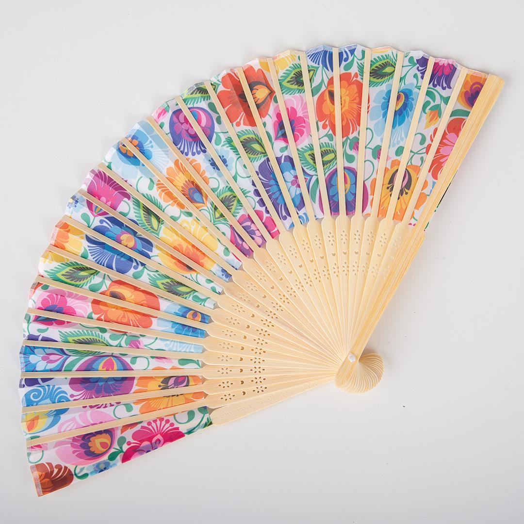 Vejár s ľudovým motívom- biely