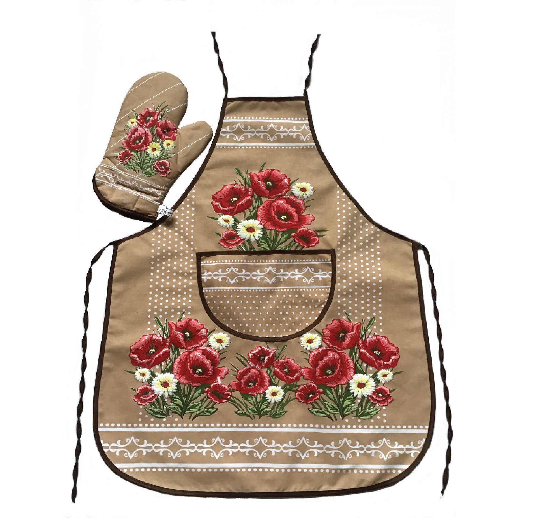 Kuchynská zástera - maky 