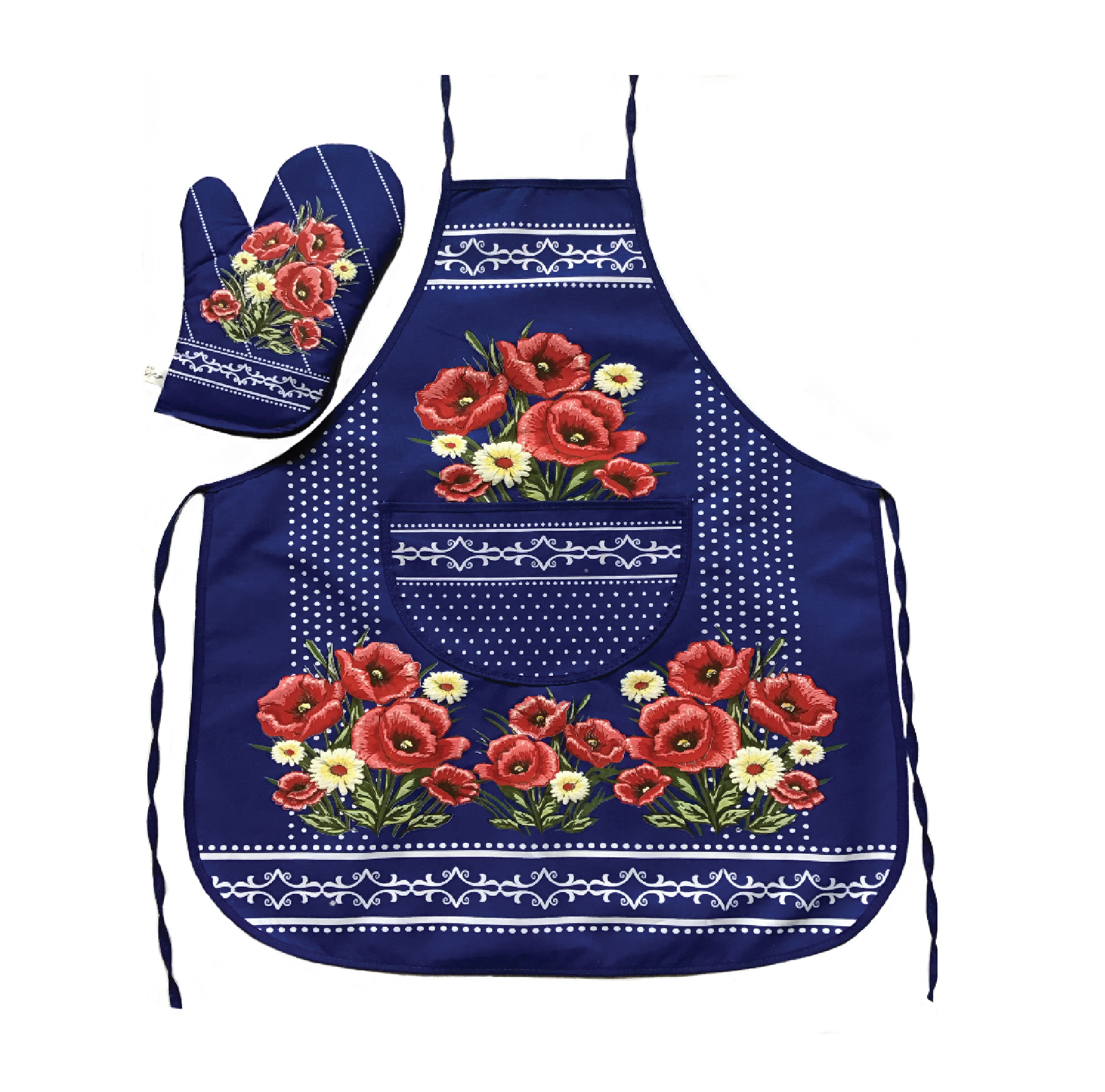 Kuchynská sada maky - zástera, chňapka, utierka 