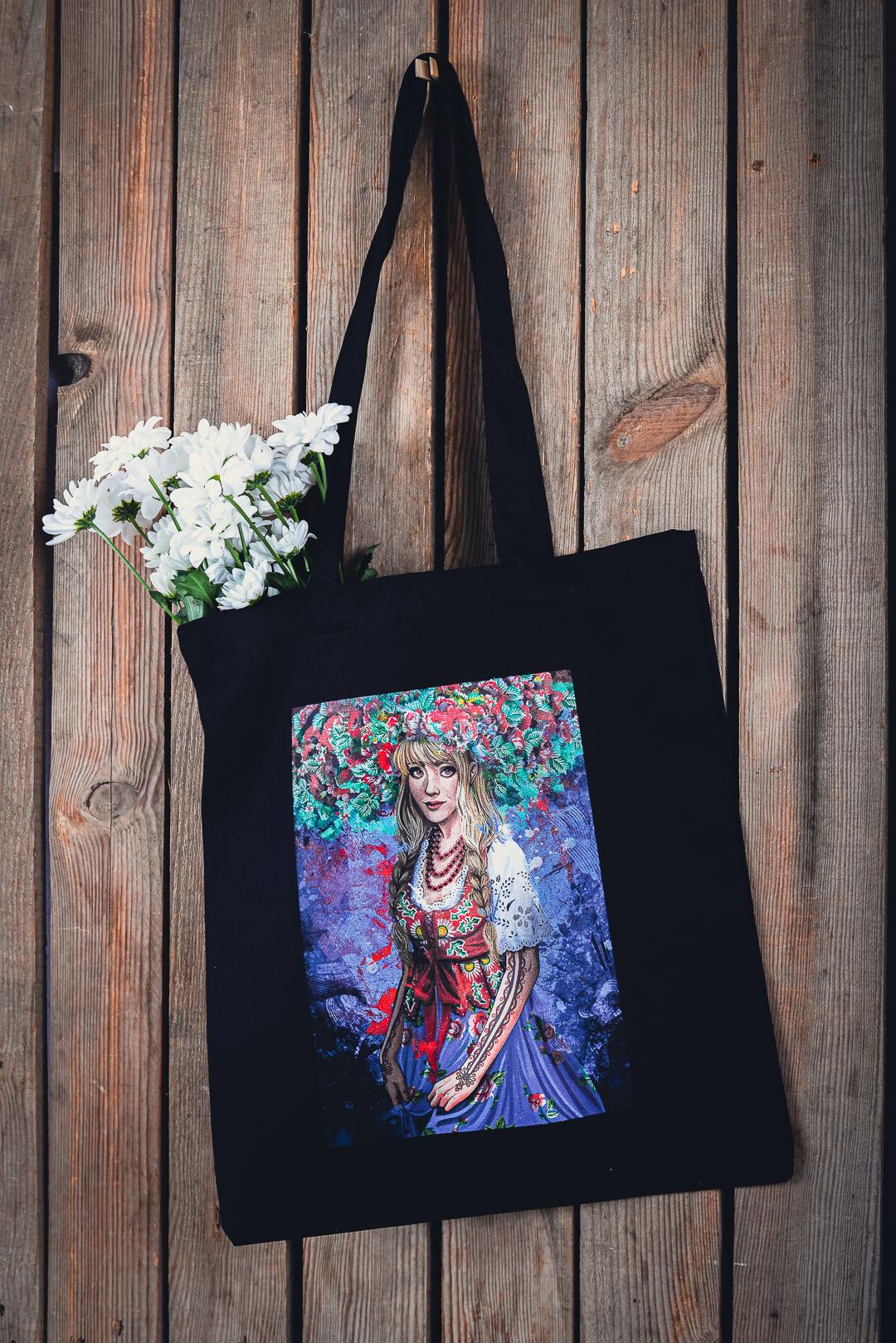 Bavlnená nákupná taška čierna - goralka