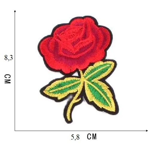 Termo nášivka - ruža 8,3x5,8 cm