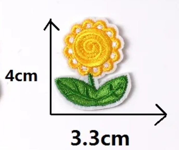 Termo nášivka 2ks- žltý kvet 4x3,3 cm