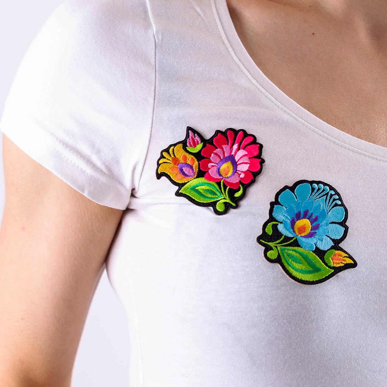 Termo nášivka - modrá kvetinka 6x6cm