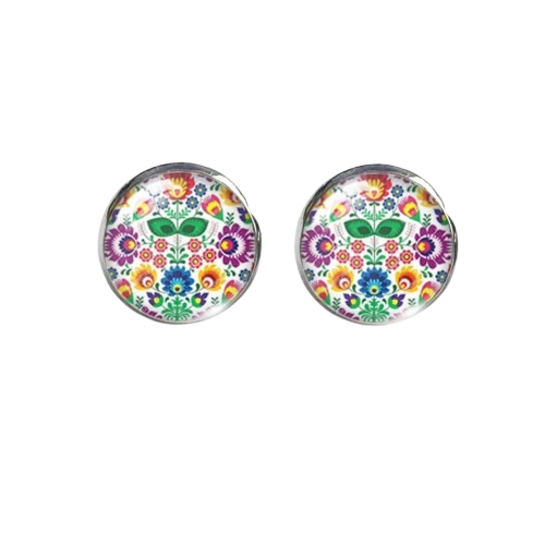 Náušnice napichovačky - zelené lístky