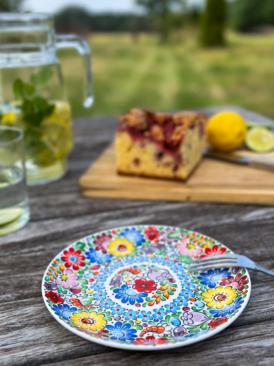 Malý dezertný tanier s ľudovým motívom - 15,5 cm - kvetinový