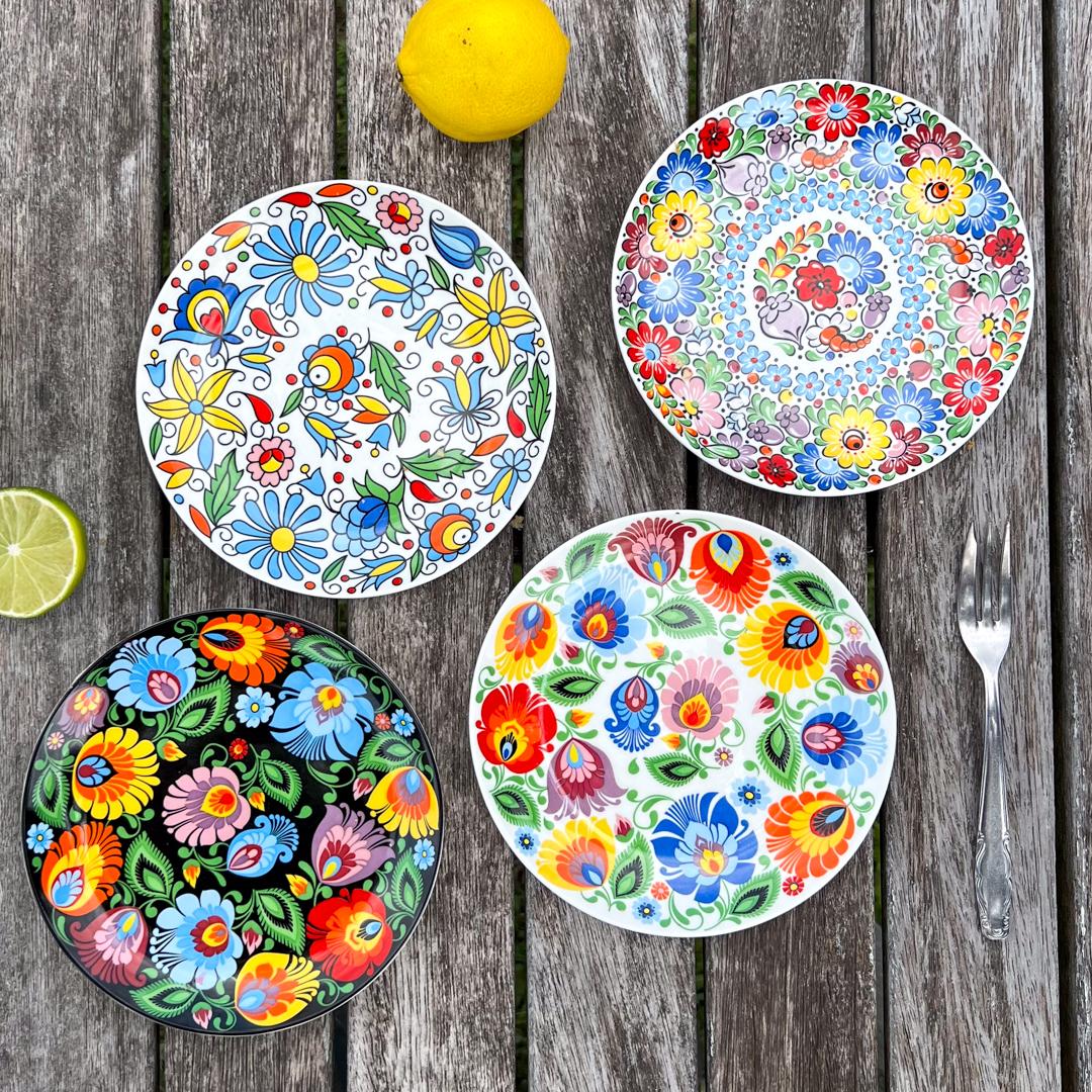 Malý dezertný tanier s ľudovým motívom - 15,5 cm - kvetinový