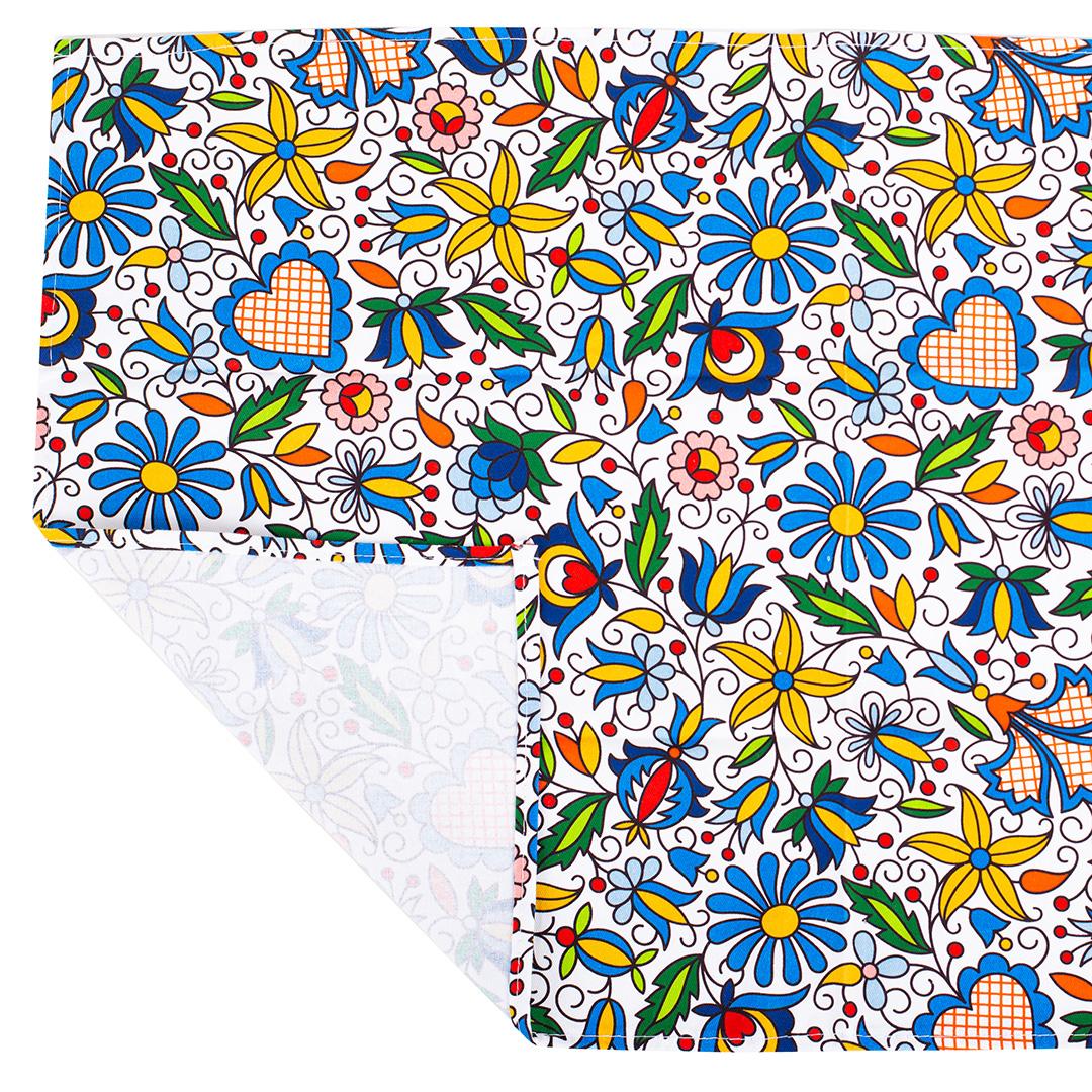 Kuchynská utierka ľudový motív modrá 23742