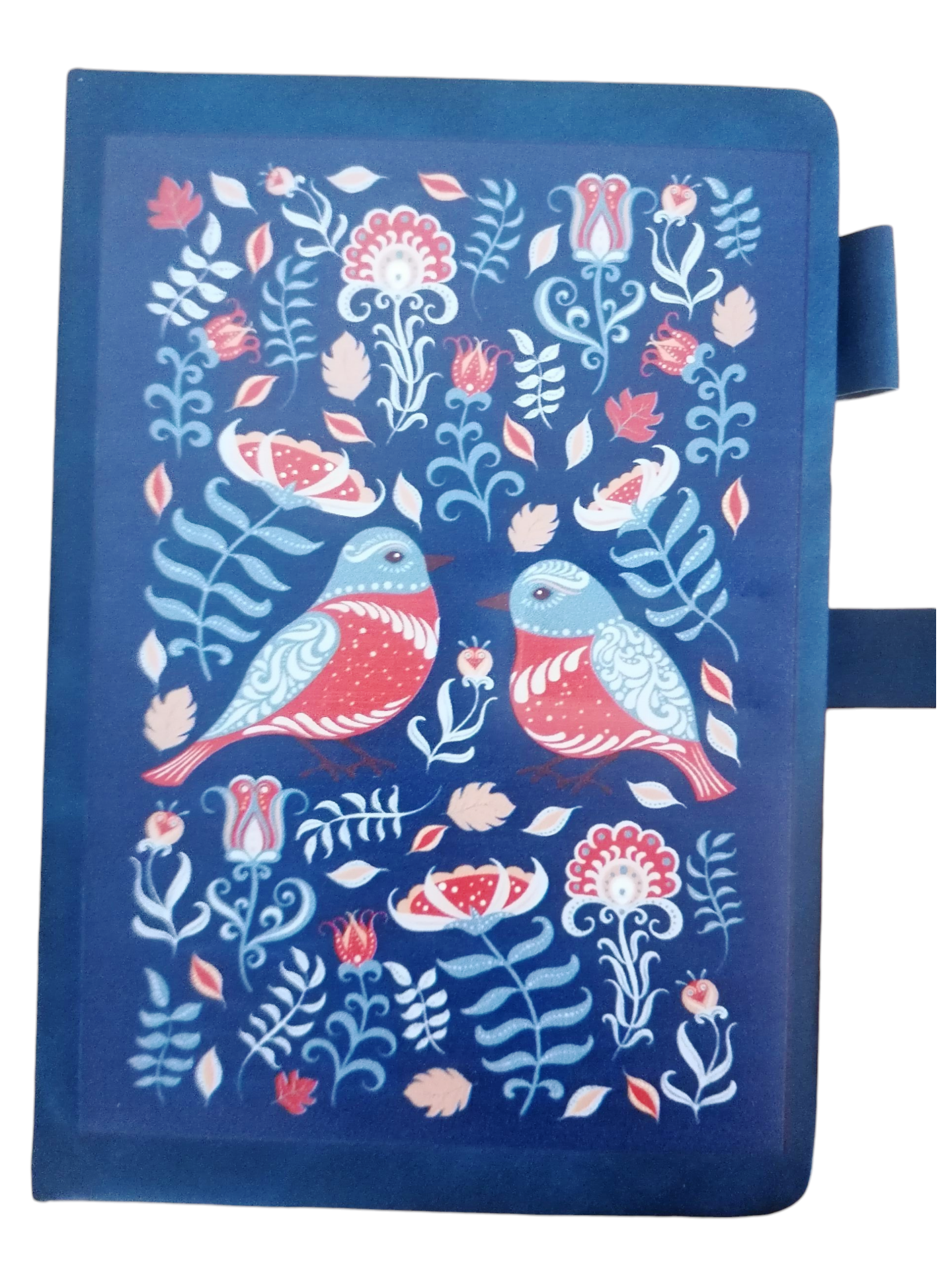 Zápisník s magnetickým uzatváraním - modré vtáčiky