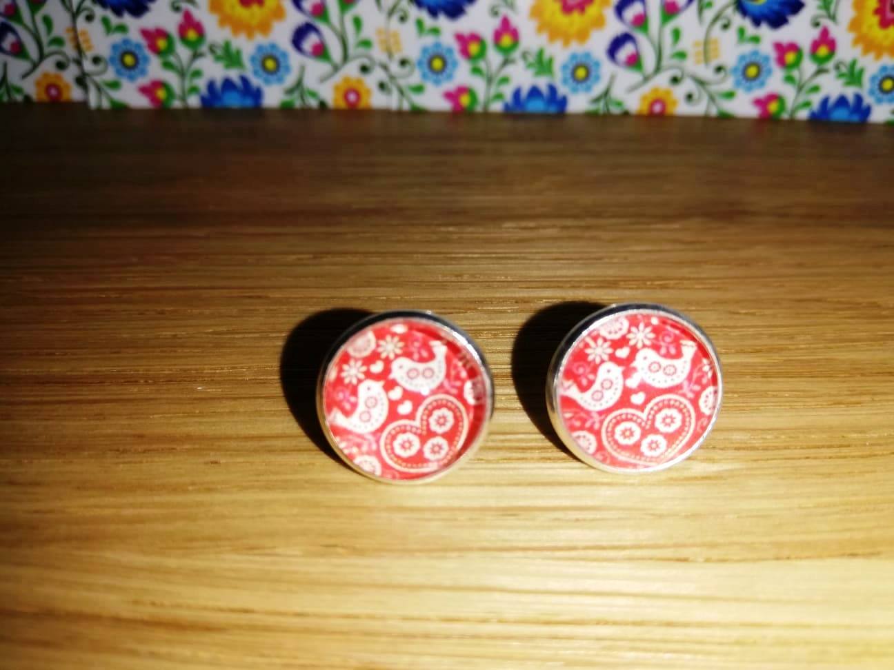 Náušnice - červené holúbky